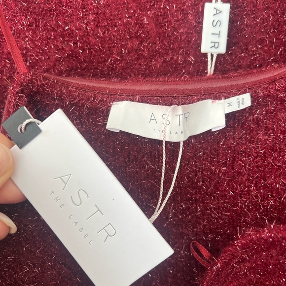 💃🏽🆕 NWT ASTR the Label TAMARA SHRUG AND MINI SWEATER DRESS - Wine - Size M - Picture 11 of 13